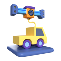 Printing Car 3D Illustration Icon png