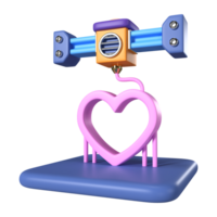 impresión corazón 3d ilustración icono png