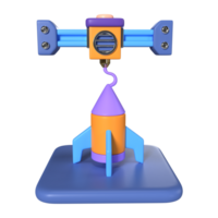 Printing Rocket 3D Illustration Icon png