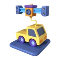 Printing Car 3D Illustration Icon png