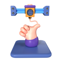 Drucken Hand 3d Illustration Symbol png