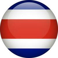 Costa Rica flag button. Round flag of Costa Rica. Vector flag, symbol. Colors and proportion correctly.