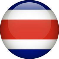 Costa Rica flag button. Round flag of Costa Rica. Vector flag, symbol. Colors and proportion correctly.