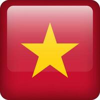 Vietnam flag button. Square emblem of Vietnam. Vector