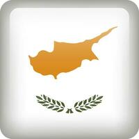 3d vector Cyprus flag glossy button. Cypriot national emblem. Square icon with flag of Cyprus.