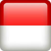 Indonesia flag button. Square emblem of Indonesia. Vector Indonesia flag, symbol. Colors correctly.