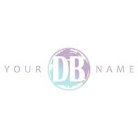 DB Initial Logo Watercolor Vector Design