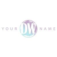 DW Initial Logo Watercolor Vector Design