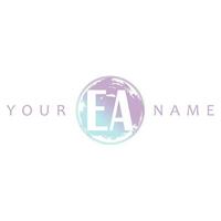 EA Initial Logo Watercolor Vector Design