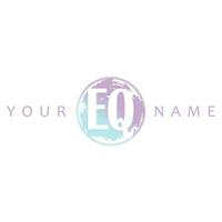 EQ Initial Logo Watercolor Vector Design
