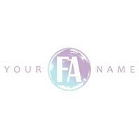 FA Initial Logo Watercolor Vector Design