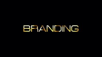 Branding gold text shine light animation with glitch text video