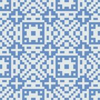 a blue and white pixel pattern vector