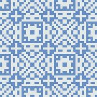 a blue and white pixel pattern vector