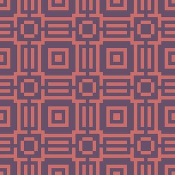 a pattern with squares and lines in red and purple vector