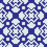 a blue and white pixel pattern vector