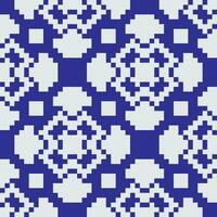 a blue and white pixel pattern vector