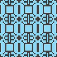 pixel art seamless pattern in blue and black vector