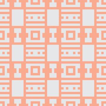 a pattern with squares and triangles on an orange background vector