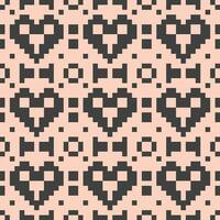 pixel hearts fabric soft yellow vector