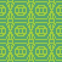 a green and yellow pixel pattern vector