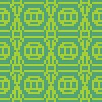 a green and yellow pixel pattern vector