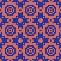 an orange and blue pixel pattern vector