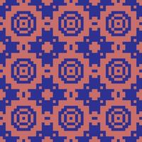 an orange and blue pixel pattern vector