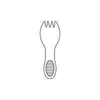 Hand drawn Kids drawing Cartoon Vector illustration plastic spork Isolated in doodle style