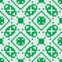 a green and white pixel pattern vector