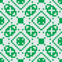 a green and white pixel pattern vector