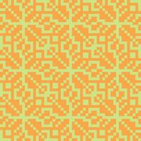 a pixel pattern in orange and green vector