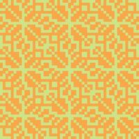 a pixel pattern in orange and green vector