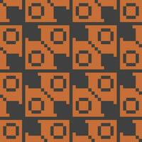 a pixel pattern with orange and black squares vector