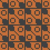 a pixel pattern with orange and black squares vector