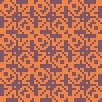 un píxel modelo en naranja y púrpura vector