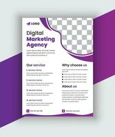 Vector digital marketing flyer design. corporate business agency editable flyer template.