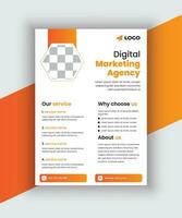 Vector digital marketing flyer design. corporate business agency editable flyer template.