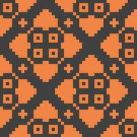 an orange and black pixel pattern vector