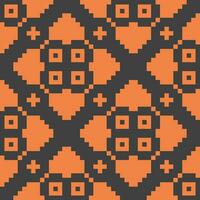 an orange and black pixel pattern vector