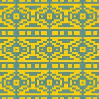 a yellow and blue tribal pattern vector