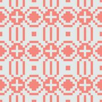 pixel art seamless pattern with red and white squares vector