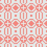 pixel art seamless pattern with red and white squares vector