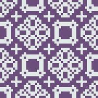 a pixel style pattern in purple and white vector