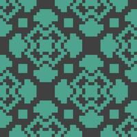 a pixel style pattern in teal and black vector