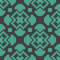 a pixel style pattern in teal and black vector