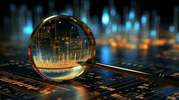 Data Visualization, Close up Technology Digitalization, Optimization of High-Tech Electronics, Data mining, artificial intelligence, business analytics, AI Generative photo