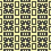 a pattern with squares and crosses on a yellow background vector