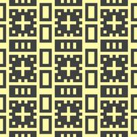 a pattern with squares and crosses on a yellow background vector