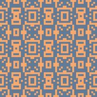 a pixel art pattern with orange and blue squares vector
